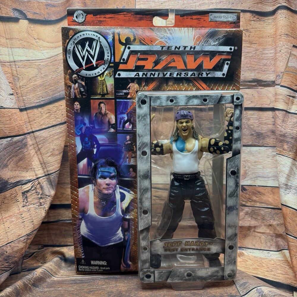 WWE Jeff Hardy Tenth RAW Anniversary Figure Jakks Pacific 2003 Best Entrance MOC